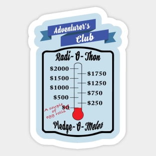 Adventurer's Club Radi-o-thon Pledge-o-meter Sticker